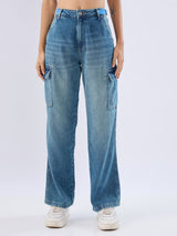Women Bella Jeans Straight Fit Blue Mid Rise