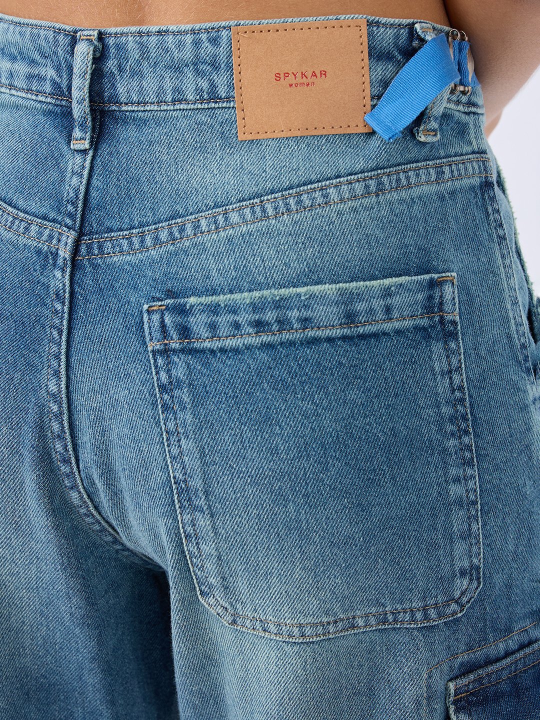 Spykar Mid Blue Straight Fit Mid Rise Jeans For Women