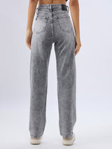Women Bella Jeans Straight Fit Grey Mid Rise