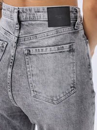 Women Bella Jeans Straight Fit Grey Mid Rise