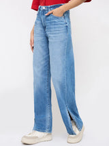 Women Bella Jeans Straight Fit Light Blue High Rise