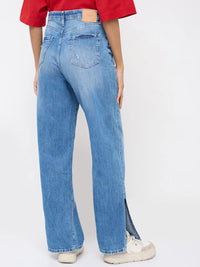 Women Bella Jeans Straight Fit Light Blue High Rise