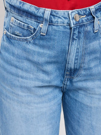 Women Bella Jeans Straight Fit Light Blue High Rise