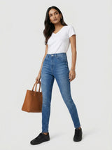 Women Alexa Jeans Super Skinny Fit Mid Blue High Rise