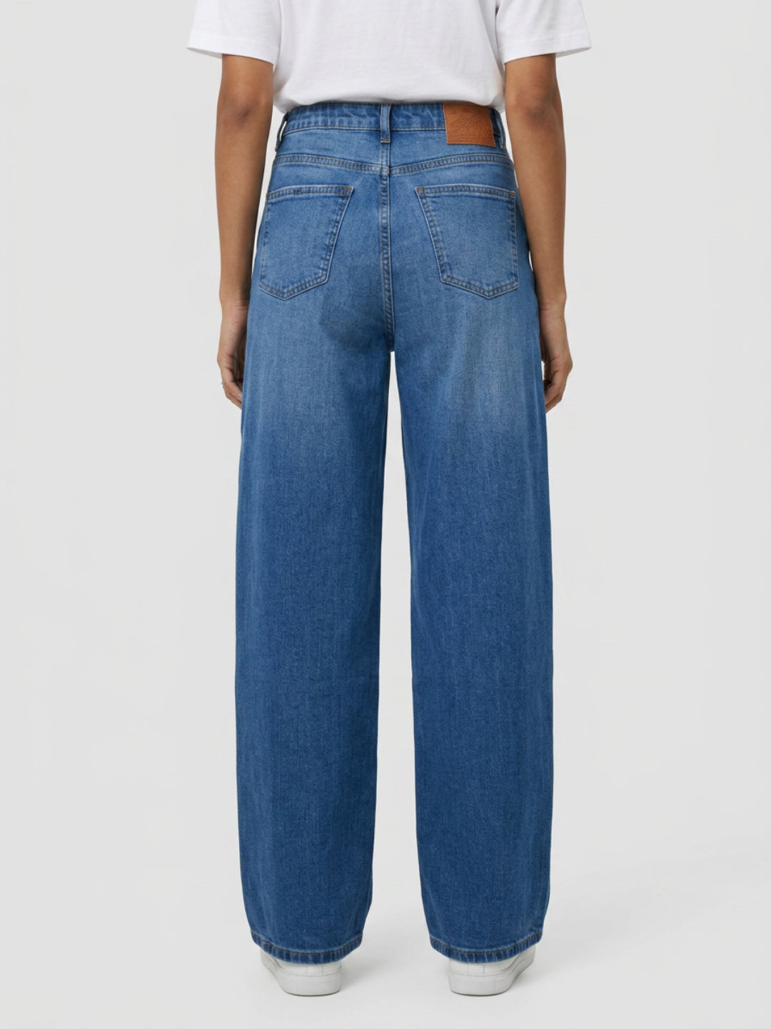 Women Barrel Jeans Barrel Leg Mid Blue High Rise