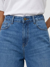 Women Barrel Jeans Barrel Leg Mid Blue High Rise