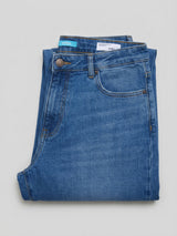 Women Barrel Jeans Barrel Leg Mid Blue High Rise