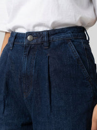 Women Barrel Jeans Barrel Leg Dark Blue High Rise