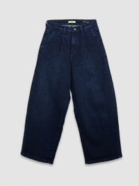 Women Barrel Jeans Barrel Leg Dark Blue High Rise