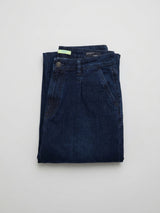 Women Barrel Jeans Barrel Leg Dark Blue High Rise