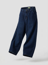 Women Barrel Jeans Barrel Leg Dark Blue High Rise