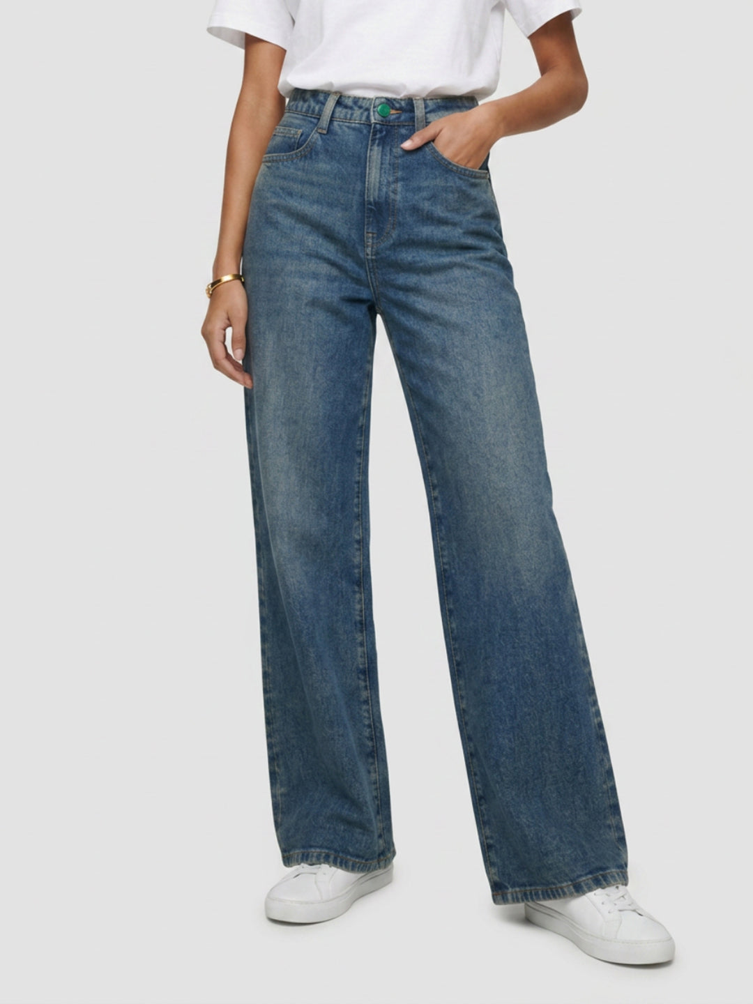 Women Bella-Wide Jeans Wide Leg Vintage Blue High Rise