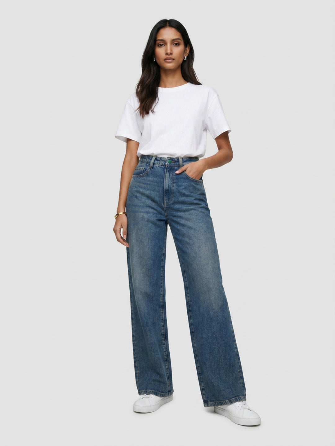 Women Bella-Wide Jeans Wide Leg Vintage Blue High Rise