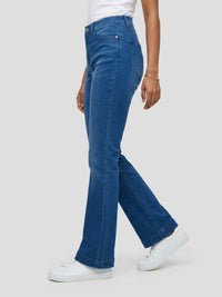 Women Elissa Jeans Boot Cut Fit Mid Blue High Rise