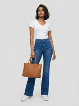 Women Elissa Jeans Boot Cut Fit Mid Blue High Rise