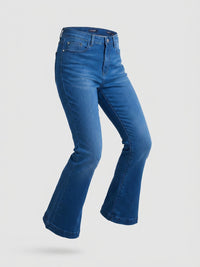 Women Elissa Jeans Boot Cut Fit Mid Blue High Rise