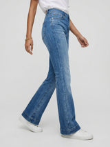 Women Elissa Jeans Boot Cut Fit Mid Blue High Rise