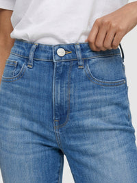 Women Elissa Jeans Boot Cut Fit Mid Blue High Rise