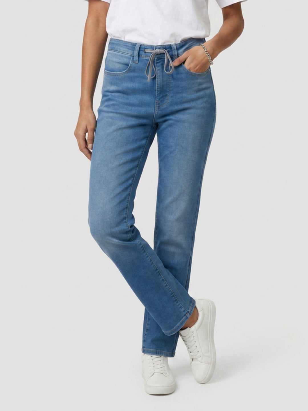 Women Emma Jeans Slim Fit Mid Blue Mid Rise