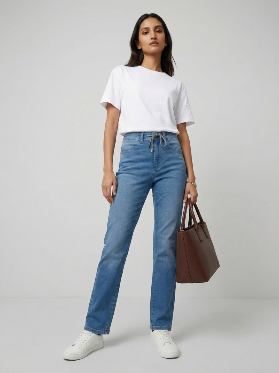 Women Emma Jeans Slim Fit Mid Blue Mid Rise