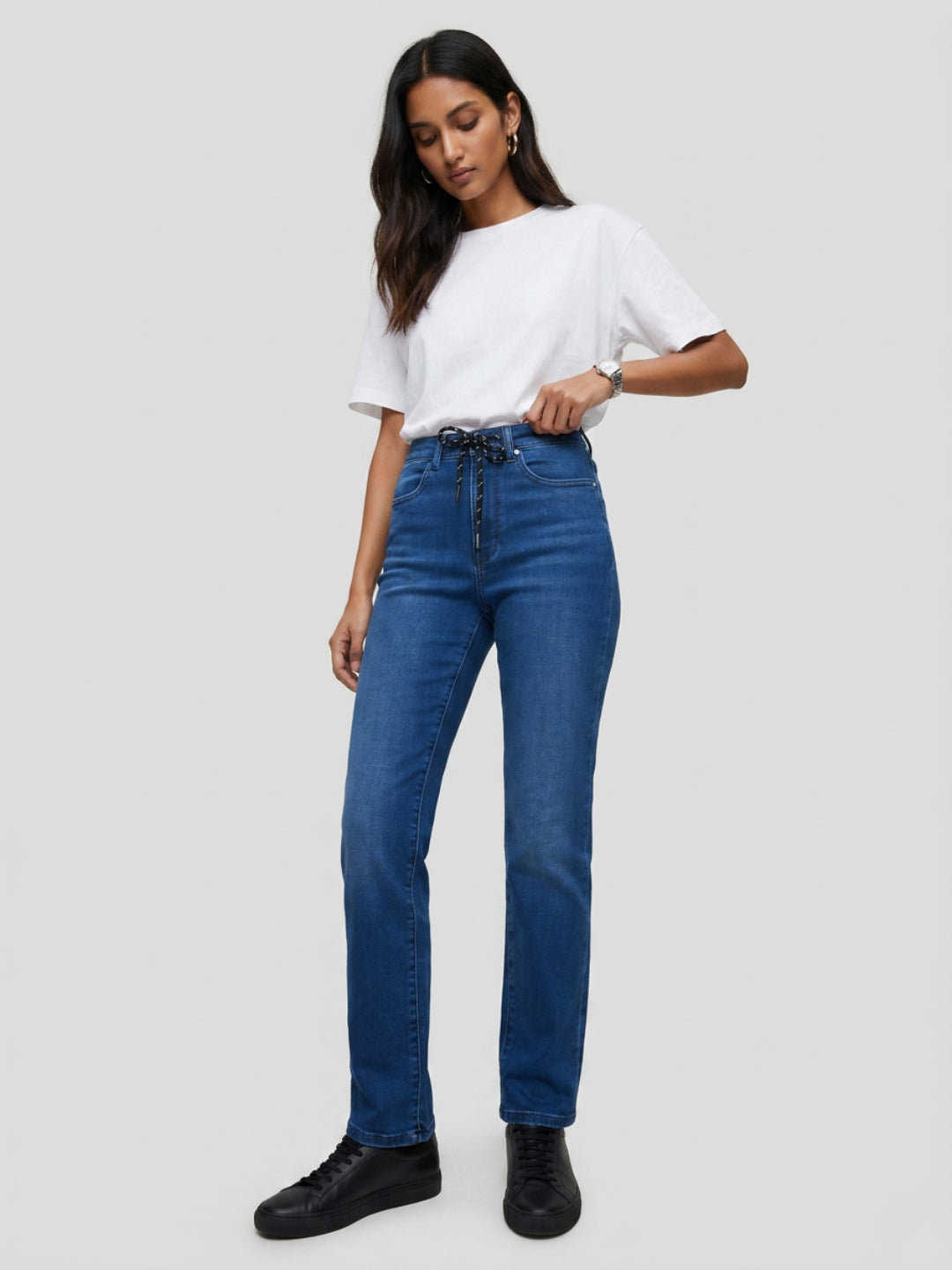 Women Emma Jeans Slim Fit Dark Blue Mid Rise