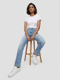Women Emma Jeans Slim Fit Vintage Blue Mid Rise