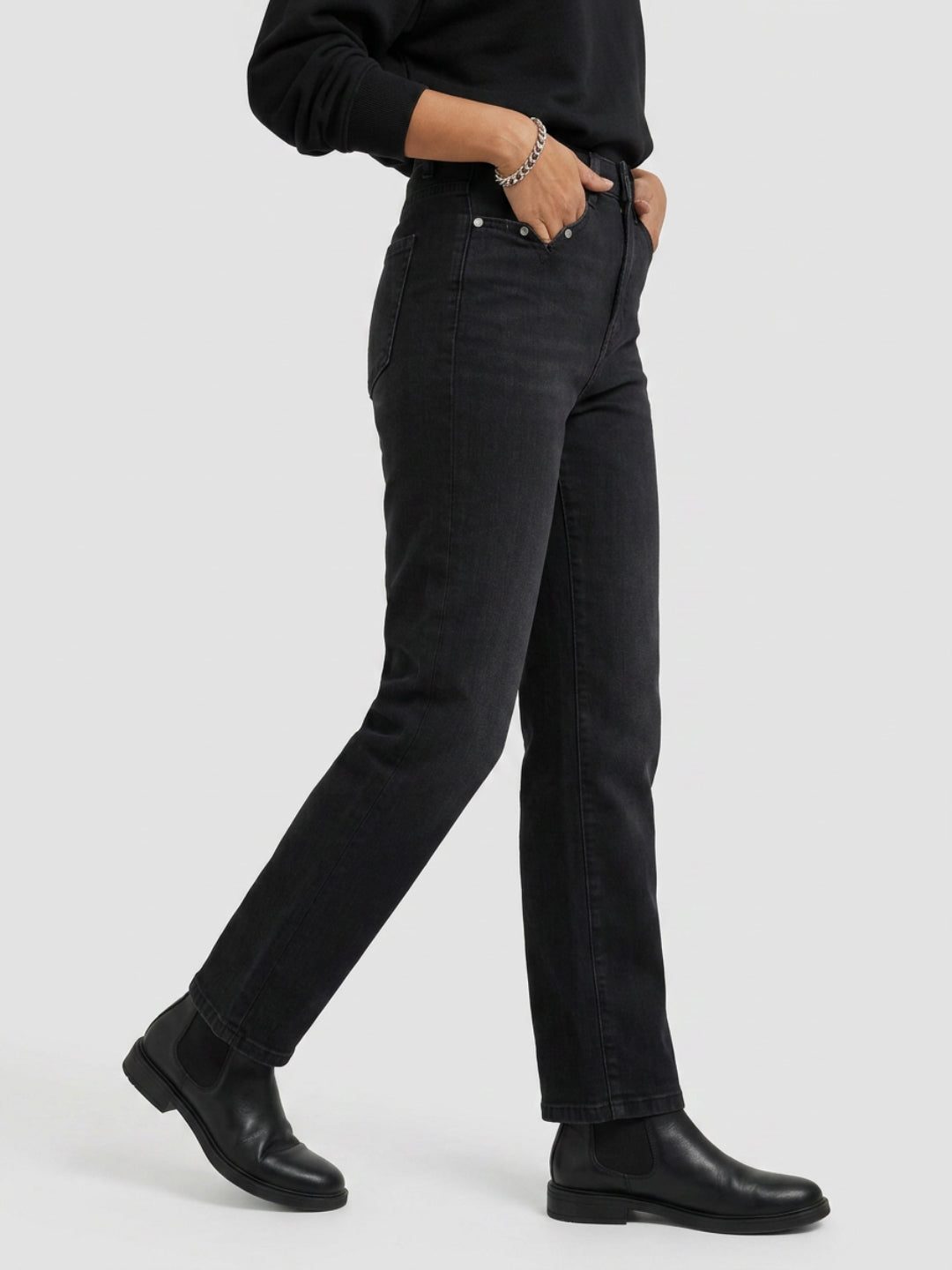 Women Emma Jeans Slim Fit Black Mid Rise
