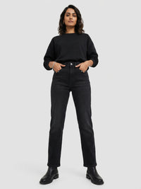 Women Emma Jeans Slim Fit Black Mid Rise