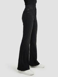 Women Flare Fit Jeans Flare Leg Black High Rise