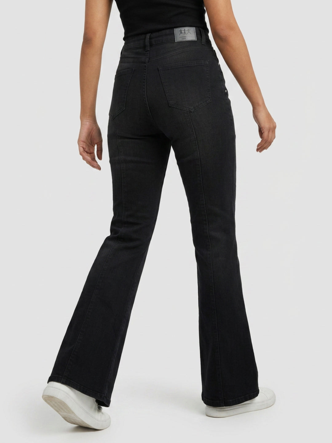 Women Flare Fit Jeans Flare Leg Black High Rise