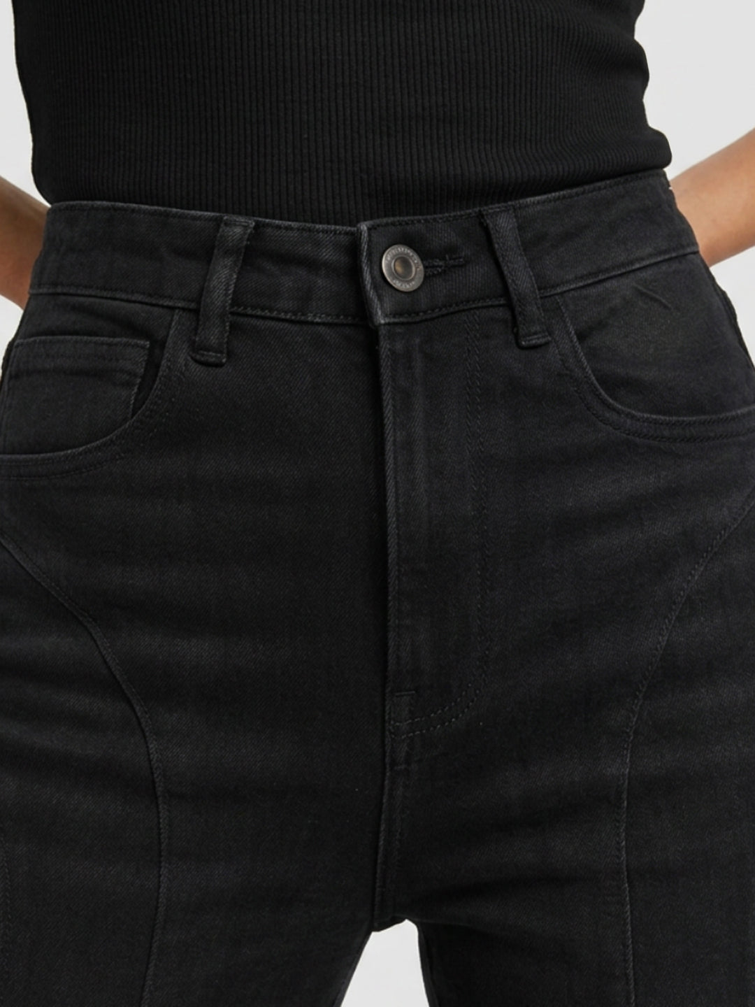 Women Flare Fit Jeans Flare Leg Black High Rise