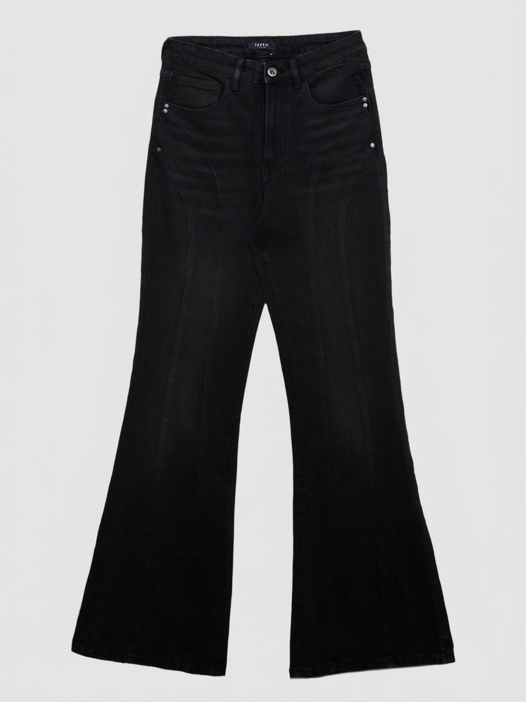 Women Flare Fit Jeans Flare Leg Black High Rise