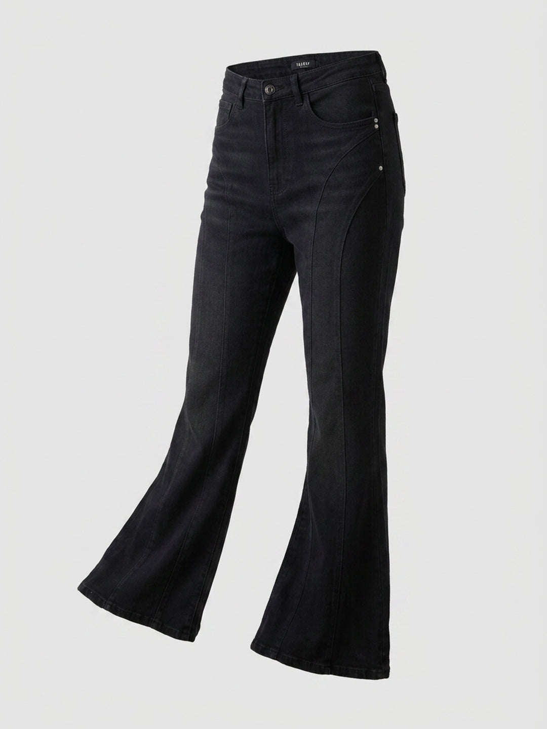 Women Flare Fit Jeans Flare Leg Black High Rise