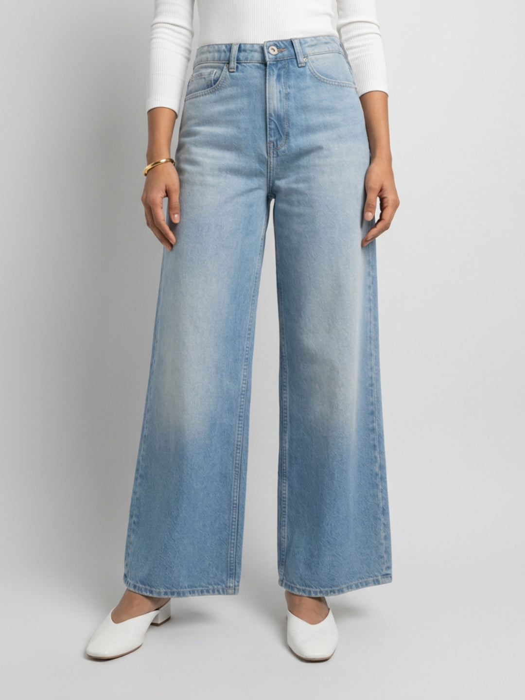 Women Bella-Wide Jeans Wide Leg Vintage Blue High Rise