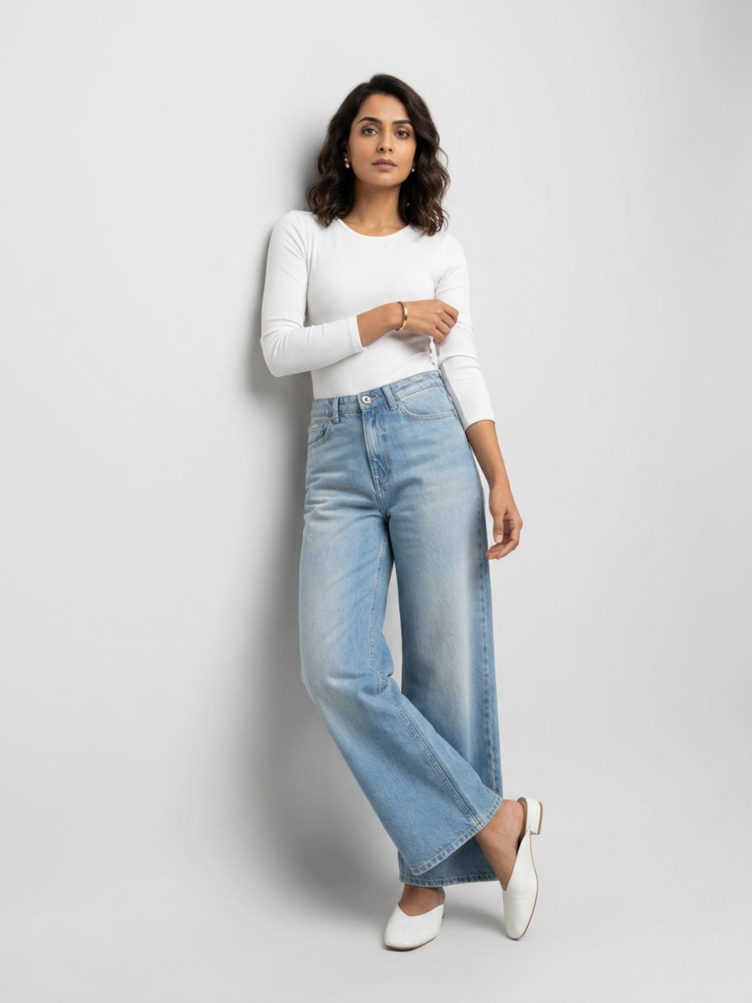 Women Bella-Wide Jeans Wide Leg Vintage Blue High Rise