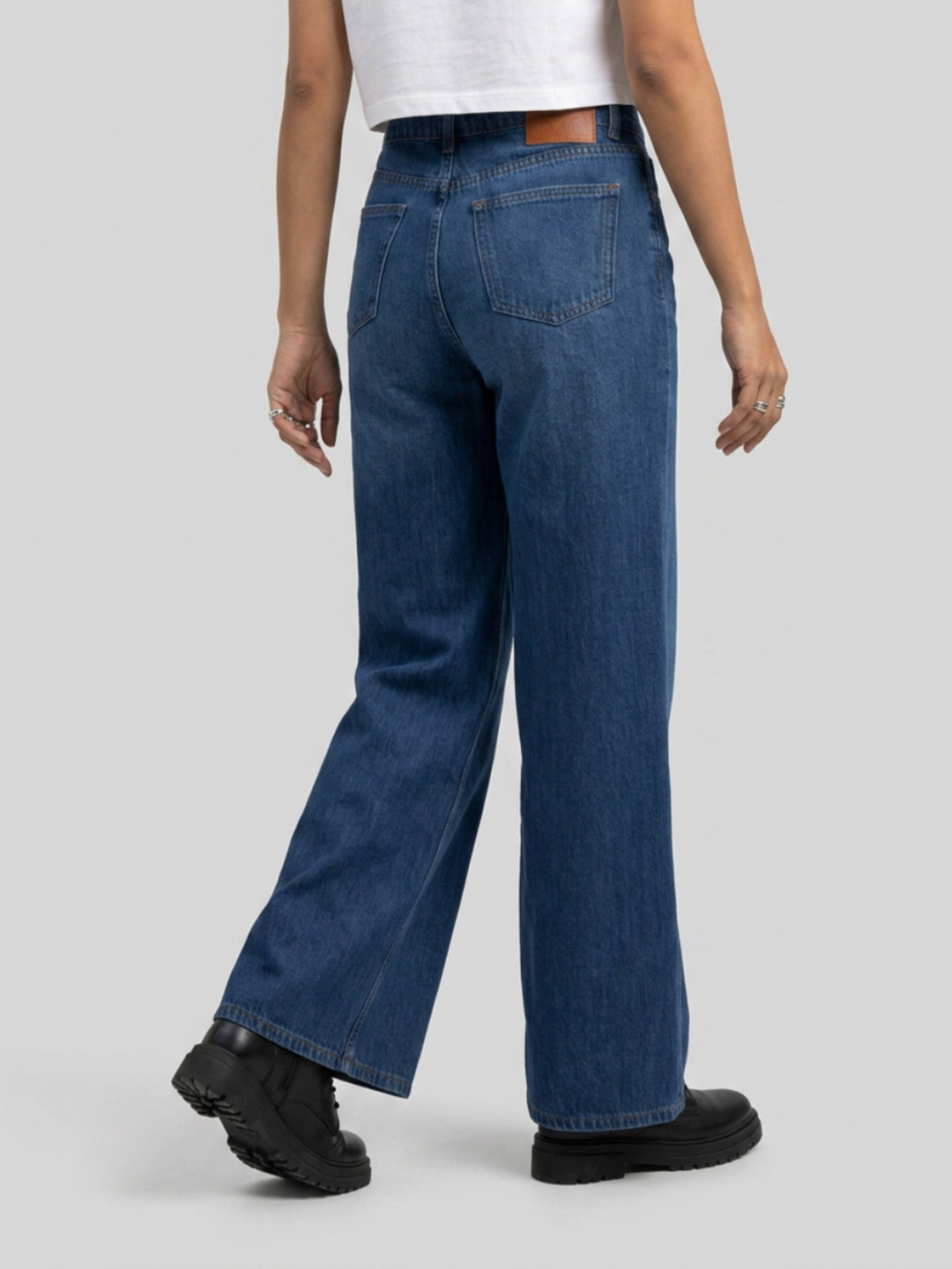 Women Bella-Wide Jeans Wide Leg Dark Blue High Rise
