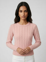 Women Sweater Pink Regular Fit