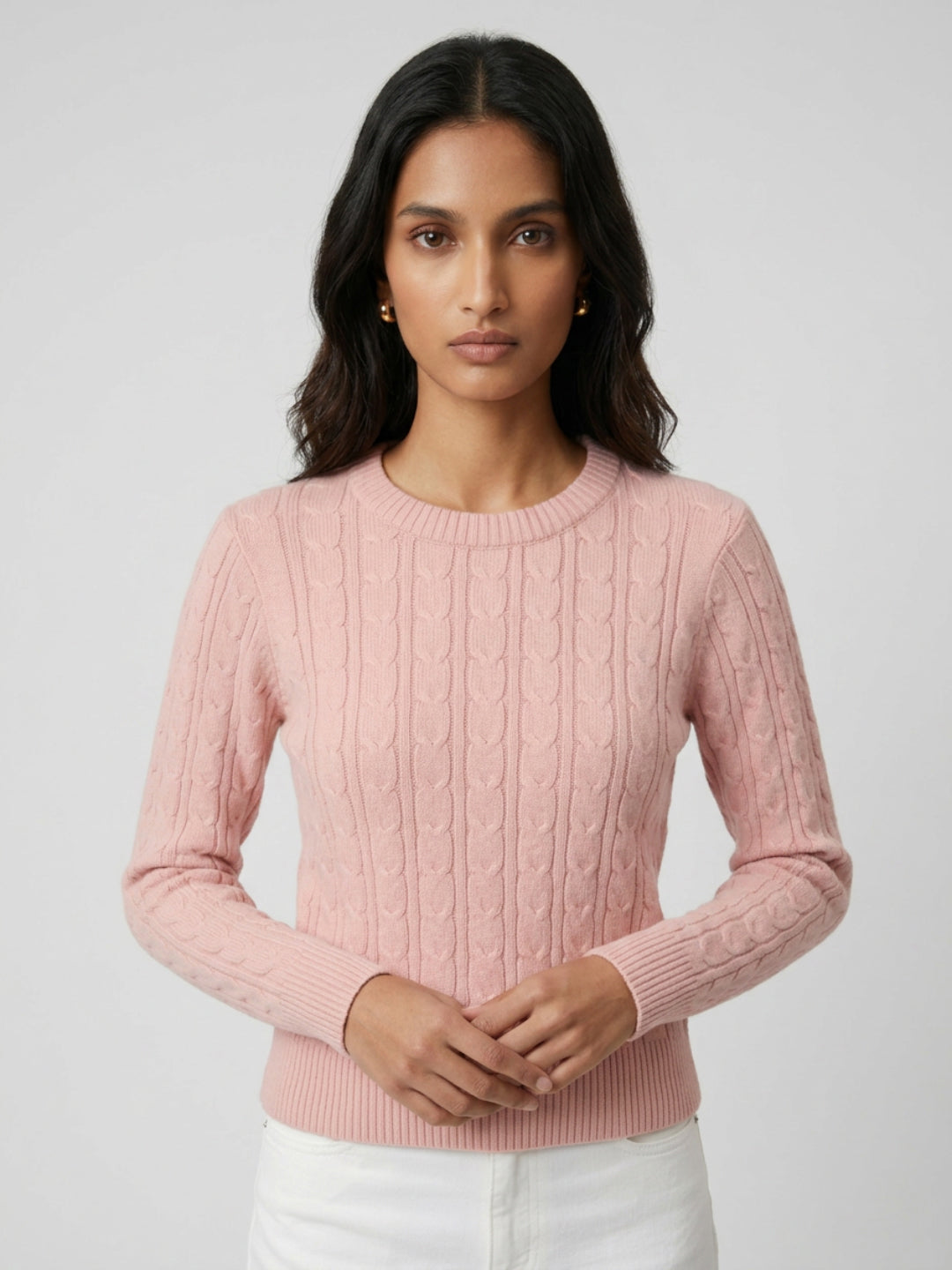 Women Sweater Pink Regular Fit