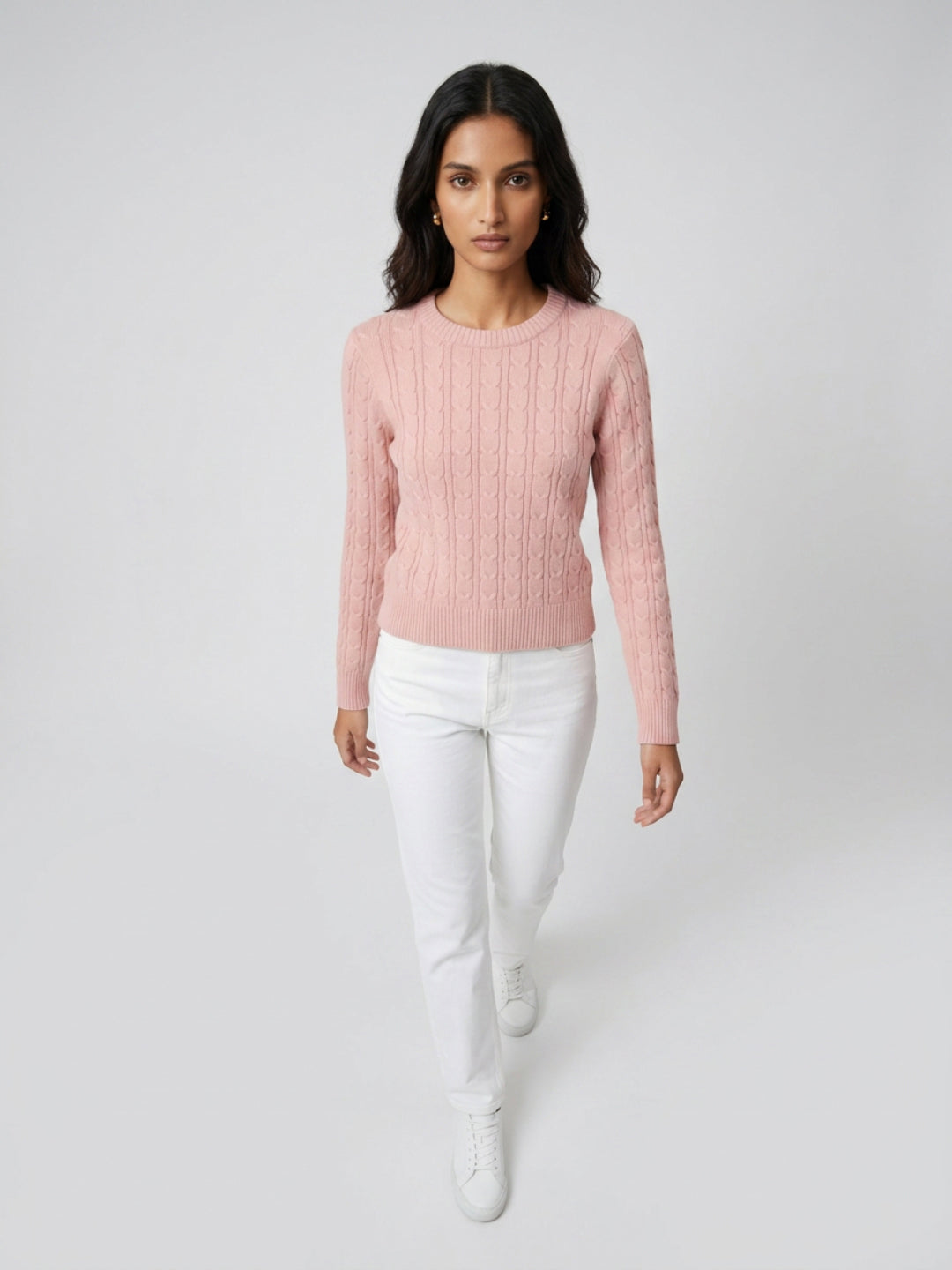 Women Sweater Pink Regular Fit