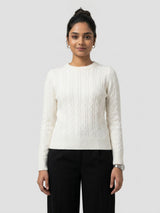 Women Sweater White Regular Fit
