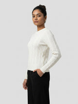 Women Sweater White Regular Fit