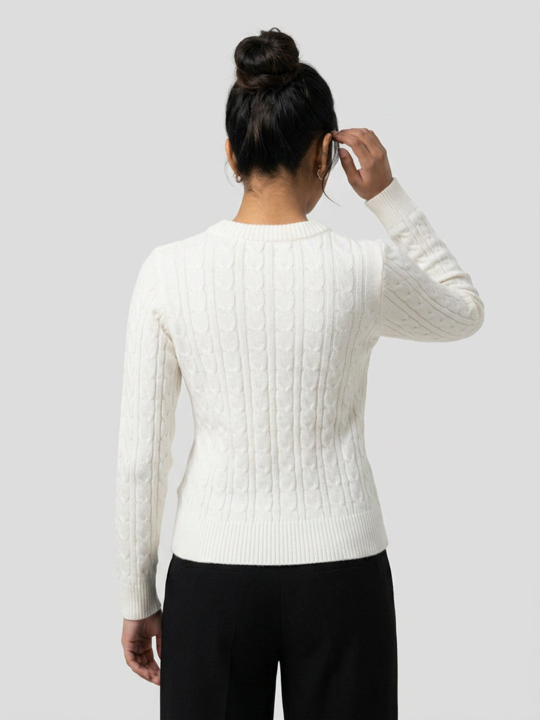 Women Sweater White Regular Fit