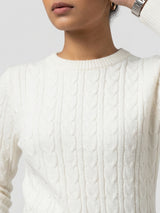 Women Sweater White Regular Fit