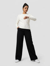 Women Sweater White Regular Fit
