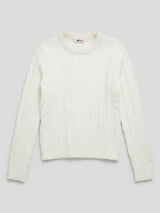 Women Sweater White Regular Fit