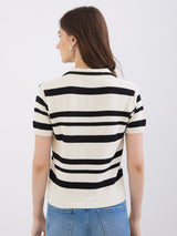 Women Sweater Off White Slim Fit