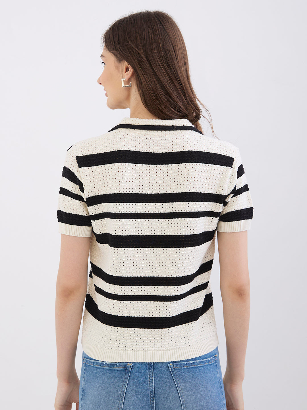 Women Sweater Off White Slim Fit