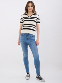 Women Sweater Off White Slim Fit