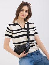 Women Sweater Off White Slim Fit