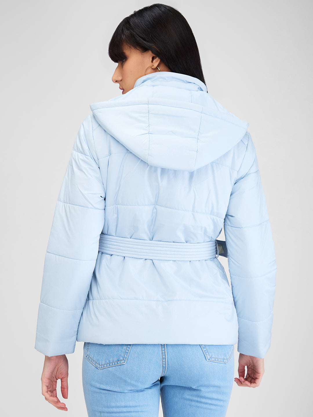 Spykar Blue Full Sleeves Solid Jacket For Women